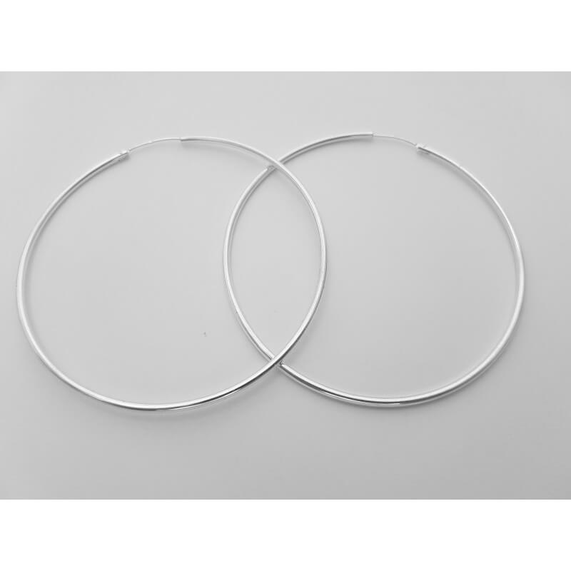 Stříbrné náušnice kruhy 7 cm
